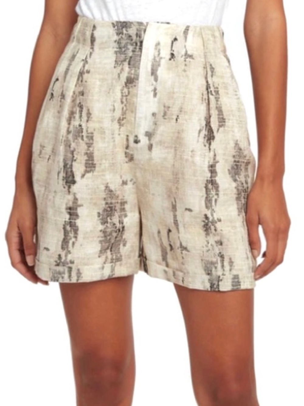 EQUIPMENT HIGH-WAISTED LINEN SHORTS